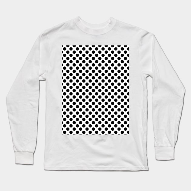 black and white polka dot pattern Long Sleeve T-Shirt by Spinkly
